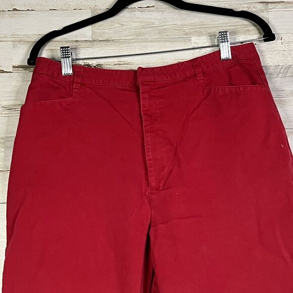 Relativity Womens Cropped Pant Red Embroidery Details Size 14 - Picture 2 of 10